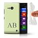 Produktbild Personalisiert Pastell Monogramm Gel/TPU Hülle für Nokia Lumia 730 / Grünes Design / Initiale/Name/Text Schutzhülle/Case/Etui