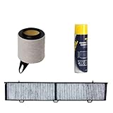 Lieferumfang: 1 x Innenraumfilter mit Aktivkohle, Stabiler Kunststoffrahmen, Umlaufende Dichtung, 100% passgenau, 1 x Luftfilter, 1 x 520 ml MANNOL Klimaanlagenreiniger / Desinfektion