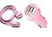 Produktbild Super Qualität High Power Langlebig Dual Kfz Schnell Pink Ladegerät Adapter mit passender 1 Meter Rund USB Sync Daten Kabel für Apple iPad 3 iPad 2 ipad iphone 4 4s 3 Gs 3 G Ipod, indem TB1 Products