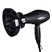 Hairizone Universal Hair Diffuser Adaptable for Blow Dryers with Nozzle Diameter Between 1.7"-2.6" for Curly or Wavy Hair Styling, Shiny Black