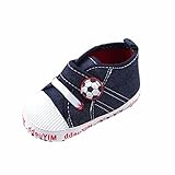  Zapatos de Bebe Suela Blanda Fossen Patrón de Fútbol Zapatos del Antideslizante Para Recién Nacido Niña Niño (3-6 Meses, Azul)
