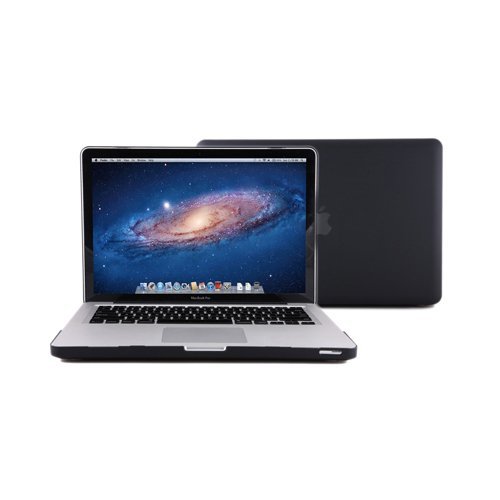 GMYLE (TM) Schwarz gummierte See Thru Hülle Hartschale Hartschalenkoffer Schutzhülle Schutzabdeckung Etui Notebookhülle Hard Case Cover Gehäuse für Apple Macbook Pro 13 Zoll
