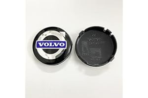 AKXBEFU 4 pièces Cache-Moyeux pour Volvo S60 S80 S90 XC60 XC90 XC40 64mm, Centre de Jante Capuchons, Cache Moyeu Centre de Roue, Bouchon de Jante, Enjoliveur de Voiture