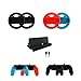 Produktbild Fcostume 10-in-1-Zubehör-Kits Sets für Nintendo Switch, 4 Joy-Con-Lenkrad und 4 Joy-Con-Griffe für Joy-Con-Controller, 1 Ladestation mit 1 C-Kabel (Mehrfarbig)