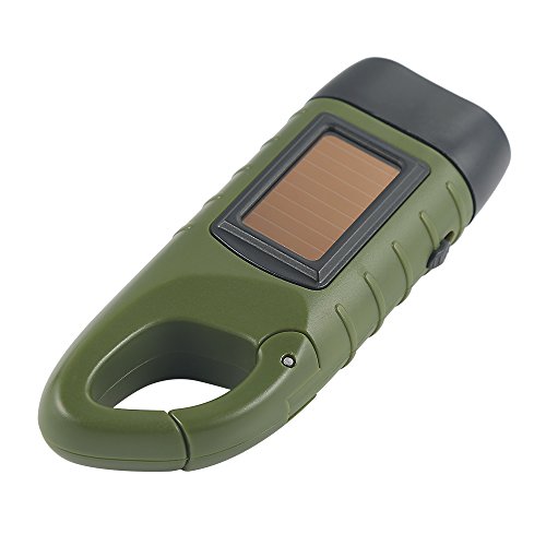 Simpeak LED Taschenlampe Handkurbel Solar Dynamo Karabiner Energie wiederaufladbare Taschenlampe für Camping Klettern Wandern - 8