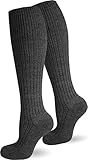 Weicher Abschlussrand Polar Husky® 3 Paar Original Kniestrümpfe Schafwolle mit Frottesohle Farbe Anthrazit Größe 43/46