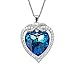 Produktbild XG S925 Sterling Silver Blue Lady Heart Shaped Hypoallergenic Adjustable Fashion Inlaid Crystal Necklace