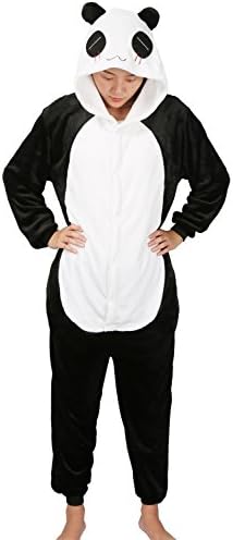 Mescara Pajamas Onesies Kigurumi Pyjamas Nightwear Costumes Unisex Adult Fleece Animal Halloween (S, Panda)