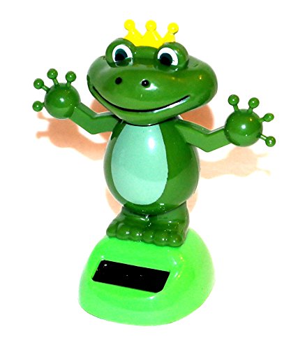 2x Gute Laune Solar Kunststoff Wackelfigur Tanzende Figur Frosch Froschkönig 11cm Neu