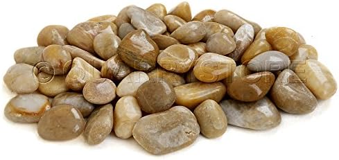 Quarrystore Natural Yellow Polished Decorative Garden Pebbles - Approximately 40mm to 60mm in Size - Ideal Outside Decorative Stones for Plant Toppers, Features, Bathroom, Kitchens 20kg