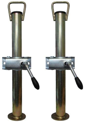 leisure MART Une Paire d'argent Remorque Prop Stands Steadys d'angle avec poignée 34 mm de diamètre x 450 mm Longueur avec Split Colliers de Serrage PT No. Lmx1512