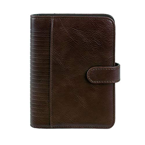 Bind 15601 - Systemplaner A5 aus Lederimitat, Brauner Timeplaner, Mappe ca. 24 x 19 x 4 cm, Kalendermappe mit Systemeinlage mit Kalender 1 Woche=2 Seiten, Systemmappe mit Druckverschluss