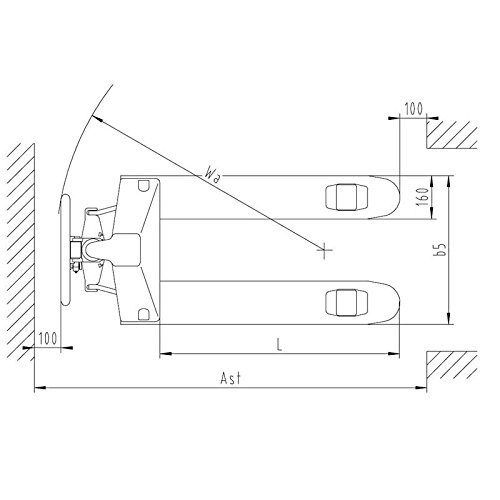Palettenwagen Hubwagen 3000 kg 3,0t für Europalette (1150mm) - 7