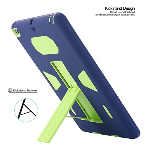 New iPad 2017 9.7 inch Hülle, Snewill Hybride Stoßfest Verteidiger Rüstung Hohe Auswirkung Ganzkörper-Schutz Eingebauter Kickstand Sache Hülle Gehäuse für Apple New iPad 2017 9.7 inch- Navy Blue - 4