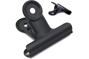 MARJAQE Black Metal Bulldog Binder clip, 12 Pack 63mm grande cerniera clip di carta morsetti per sacchetti di cibo, immagini foto, artigianato artistico, Home Office Supply