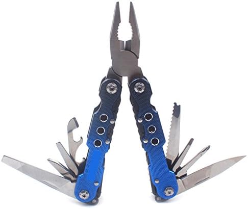 Ankooki 14-in-1 Multitool Pliers with Sheath - Tactical Suspension Plier with Knife - Perfect for Home, Travel, Camping, Hiking, Survival, Fishing (Black/Blue)