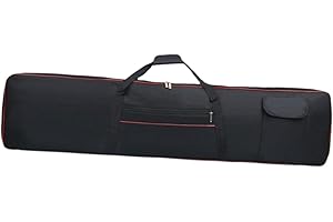 Dickly Wasserdichter Koffer für 88-Tasten-Keyboards, 136 x 33 x 17 cm, mit Tasche, tragbare Gigbag für elektrische Keyboards und Klaviere für Musikstudios, Konzertmusikstudio, Reisekonzerte, Schwarz
