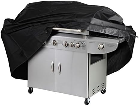 JOJOO Barbecue Grill Cover 210D Oxford Fabric Polyester Durable Waterproof with Storage Bag , Up to 67-inch Length, Black, HM016