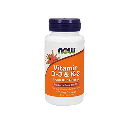 Now Foods, La vitamina D-3 / K-2, 1.000 IU / 45 mcg, 120Vcaps