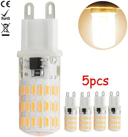 1819 G9 LED Light Bulbs 7W Warm White 3000K 360 Degree Beam Angle 220V-240V LED Bulbs (Pack of 5)
