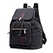 Produktbild Canvas Rucksack, Loxmy Vintage Canvas Rucksäcke Herren Damen Leinwand Retro Schulrucksack Laptoprucksack Wanderrucksack mit Outdoor Sports Der Großen Kapazität Umhängetasche (Schwarz)