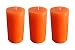 Produktbild Collumino Stumpenkerze, handgegossen, einfarbig, 40 Stunden Brenndauer, Orange, 3er-Pack