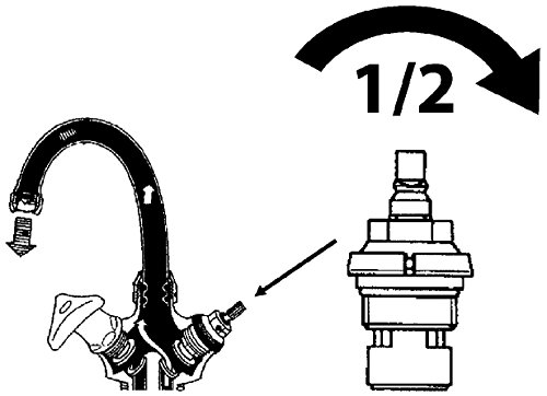 Sanitär-Oberteil mit kreamischen Dichtscheiben Drehwinkel 180 Grad, Messing - 3