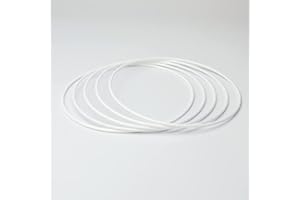 "Dekondo" - 10 anelli in metallo 100 mm/10 cm per tecnica di avvolgimento, colore: Bianco