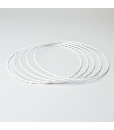 Kotkiddy Lot De 15 Anneaux En Métal 10 Cm - Anneaux Ronds Pour Bricolage, Attrape-Rêves, Couronnes Et Décoration (Blanc)