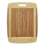 Schneidbrett aus Bambus von Kitchen Active. Erstklassige Natürliche Bambusbretter Eignen Sich Bestens Zum Schneiden von Weichkäse, Gemüse, Zitronenkuchen, Wassermelonen, Französischem Brot Und Mehr. 38x30-Cm mit Großem Einhandgriff aus Holz