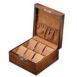 Rong biao Holz Uhrenbox 6 Slot Mit Schloss Aufbewahrungsbox Armband Geschenk Schmuck Finishing Display Box Männer Und Frauen Uhr Boxe