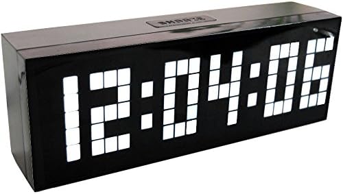 LambTown LED Digital Wall Desk Alarm Clock Large Display Show Time Calendar Thermometer White