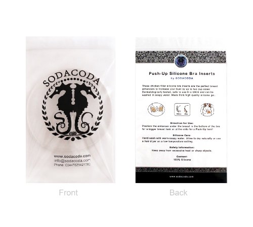 140g/Paar – SODACODA Weiche runde Push Up Silikon Einlagen – Brustvergrößerung für BHs, Badeanzüge und Bikinis – geeignet für A, B und C Körbchengröße – Transparent – Qualitätsprodukt - 2