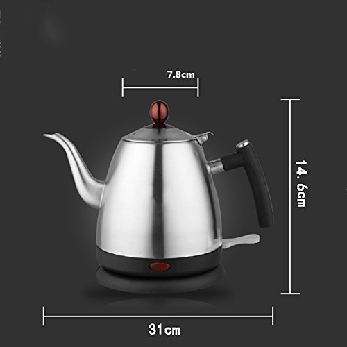 XXGI The New Single-Layer 304 Stainless Steel 1.2L Long Mouth Home Dormitory Fast Kettle Automatic Power (31Cm*14.6Cm)