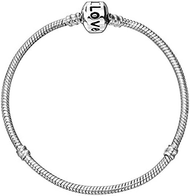 FASHION SILVER CHAIN CHARM BEADS BRACELET (19 cm, Silver Chain Only)