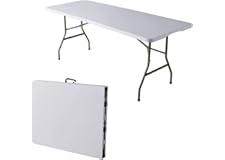 SKY-TOUCH Folding Lightweight Trestle Outdoor Camping Table,Heavy Duty Plastic Outdoor Folding Picnic Table,Folding Trestle T