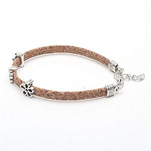 The Eco Owl Cork Bracelet, Bracelets, Natural Jewellery, Wood Bracelet, Wooden Yoga Charm, Bracelets for Women, Woman's Chain, Unisex, Vegan. BR 222 Colour