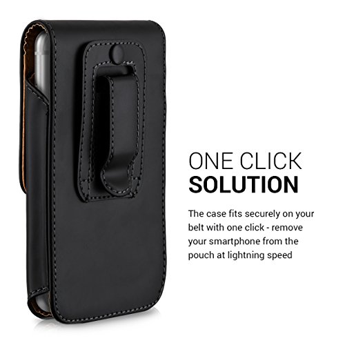 kwmobile GÃ¼rteltasche HÃ¼lle fÃ¼r Smartphones mit GÃ¼rtelclip - Kunstleder GÃ¼rtel Case mit GÃ¼rtelschlaufe in Schwarz InnenmaÃŸe: ca. 13,5 x 6,9 cm
