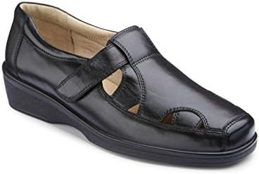 J D Williams Womens Orthopedic Cut Out Touch and Close Shoes In Black 4