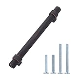 Saliente: 3,35 cm Tirador de barra recta, para armario, 16,84 cm de longitud (centro del orificio de 12,7 cm), Bronce antiguo, Paquete de 10