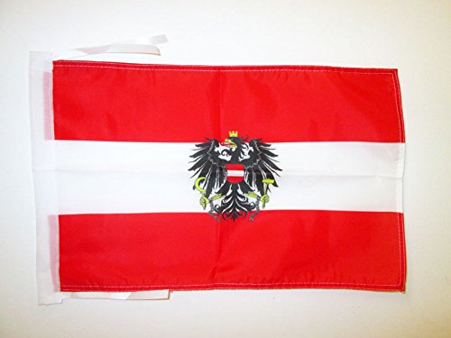 FLAGGE ÖSTERREICH MIT ADLER 45x30cm mit kordel - ÖSTERREICHISCHE FAHNE 30 x 45 cm - flaggen AZ FLAG Top Qualität