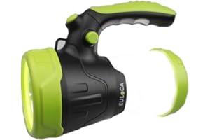 EULOCA USB Rechargeable Portable Searchlight Torch Multi-functional Dimmable Camping Lantern, Waterproof LED Spotlight , 4400mAh Power Bank, High Power Beam Flashlight for Home Indoor Outdoor Tent Emergency