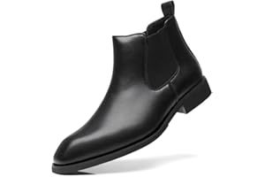 SANNAX Men Chelsea Boot Formal Business Uniform Dress Shoes Fashion Ankle Boots Slip on for Gentleman