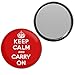 Red Keep Calm and Carry On - 55mm Round Compact Mirror