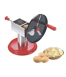 EQUVIA Wafer Maker Machine Stainless Steel Blade, Plastic Wafer Maker, Vegetable Fruit Potato Chippers, Slicer Potato Chopper(Steel Potato - 3 Blade)