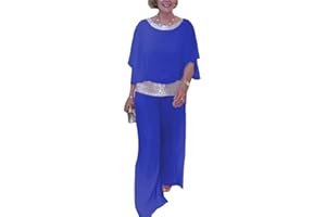 GOOLECRIMP Las Mujeres Elegante Traje de Boda de Invitados Cena de cóctel de Gasa Irregular Cuff Set Verano Casual Flojo Lentejuelas Color de Bloqueo Ruffle Top