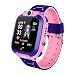 Produktbild TDORA wasserdichte Kinder-Armbanduhr, Anruf SOS, Anti-Verlust-Alarm Spiel-Kamera, Kinder-Armbanduhr, GPS-Tracker, Uhr, Handy, 4,4 cm, HD-Spiel, Digitale Smartwatch für Mädchen Jungen und Kinder