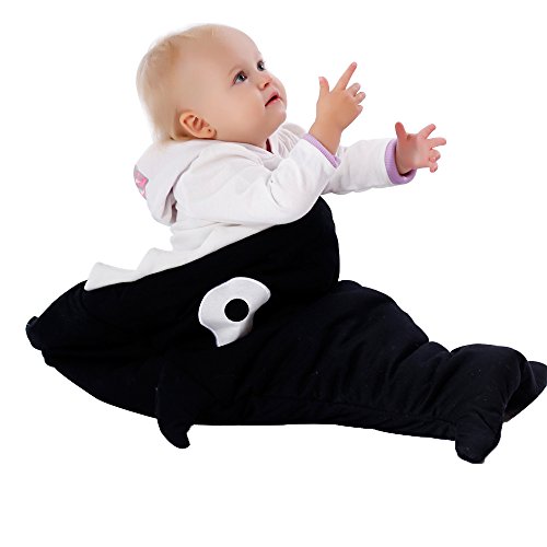 Scheppend Shark Bites Baby Sleeping Bag Newborn Sleep Sacks Swaddling Blanket,73cm x 98cm (Black)