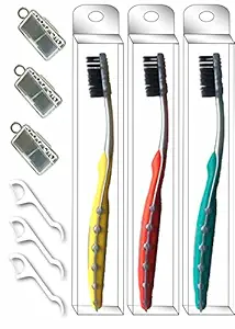 Bigbro Toothbrush Extra Soft Black Bristle with Cap and Dental Floss and Cover For Boys Girl Men Women (1 Pc)