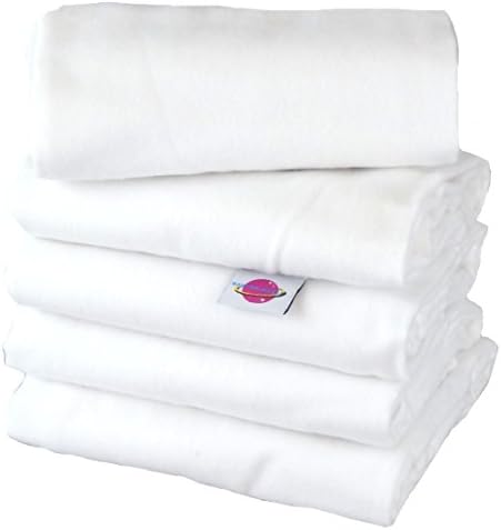 Babymajawelt 70 x 80cm Baby Flannel Sheets (White, Pack of 5)